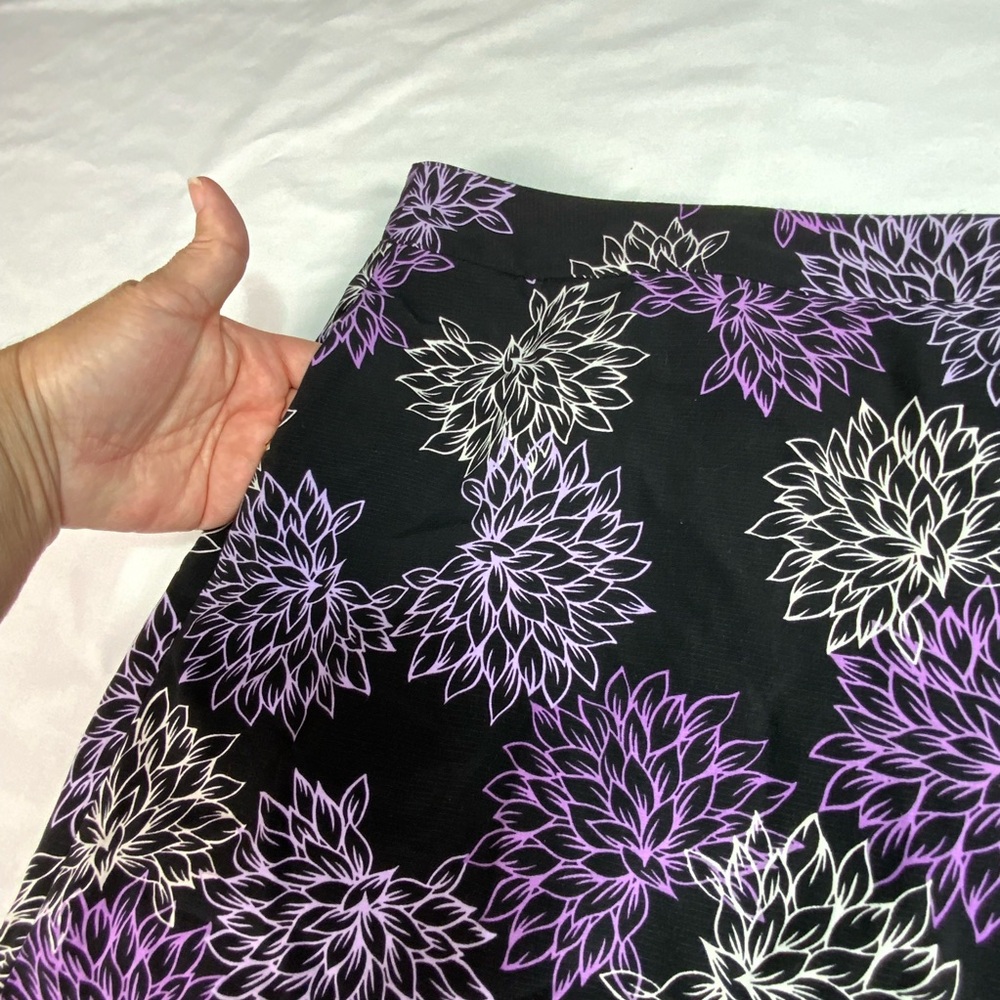 EP Pro Black and Purple Floral A-Line Skort Size 14 Golf Tennis Pickleball - Picture 5 of 10